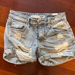 Lovers + Friends Light Blue Distressed Jean Shorts